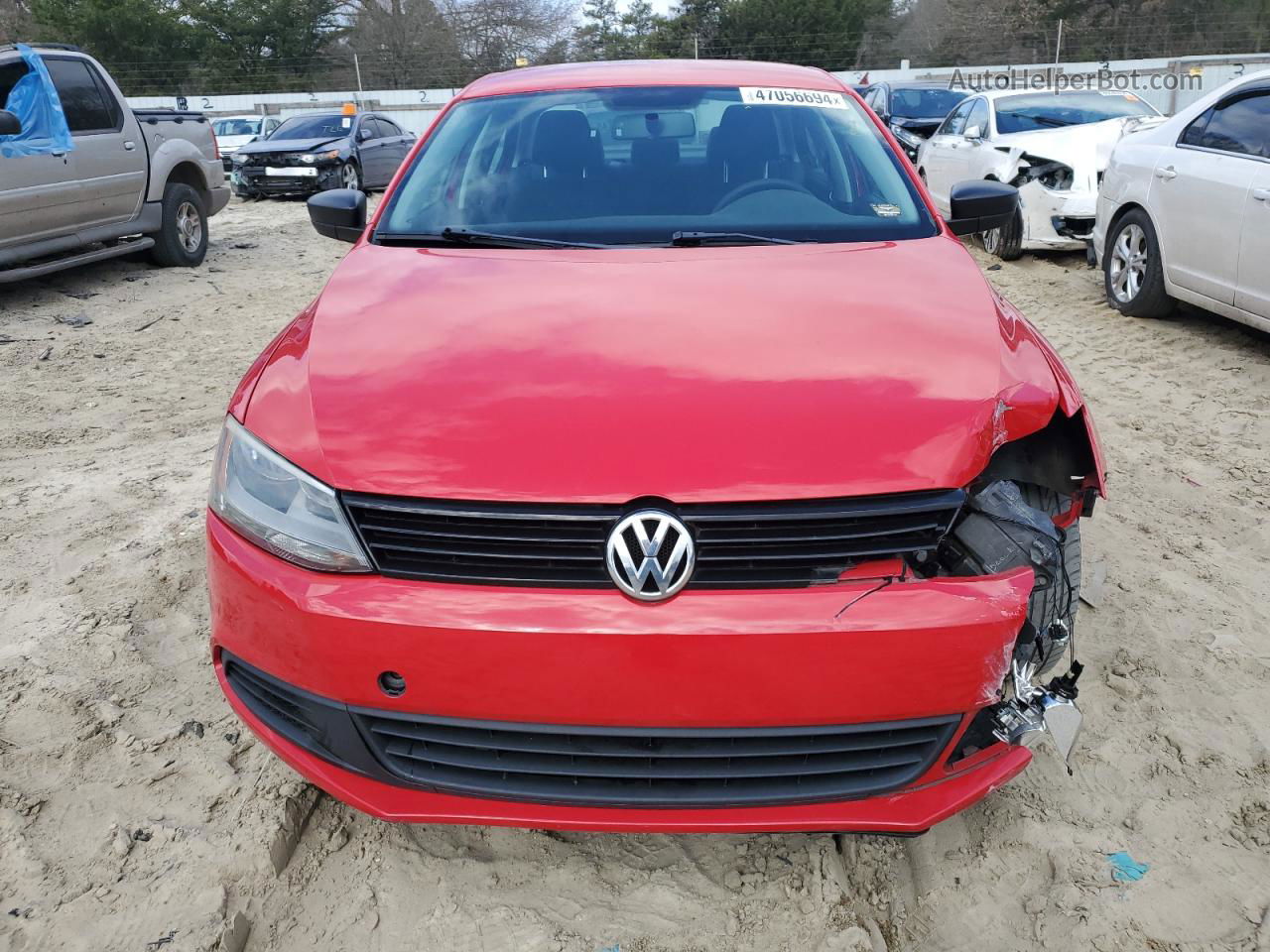 2013 Volkswagen Jetta Base Red vin: 3VW2K7AJ1DM266906