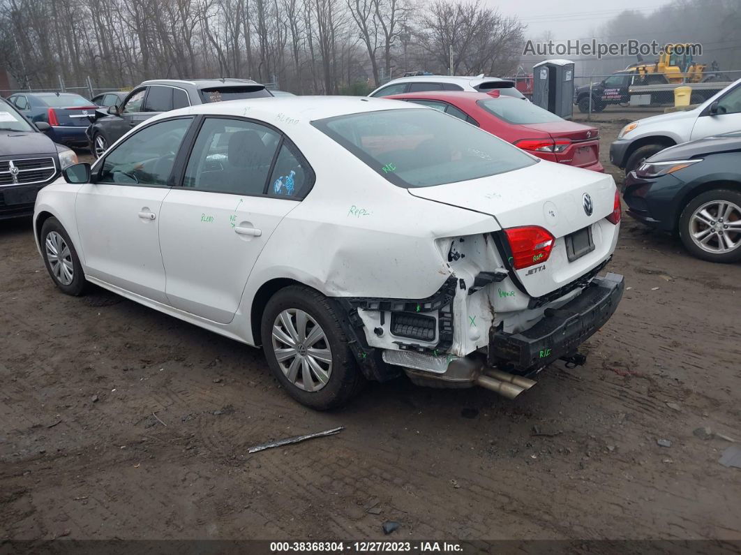 2014 Volkswagen Jetta 2.0l S White vin: 3VW2K7AJ1EM367400