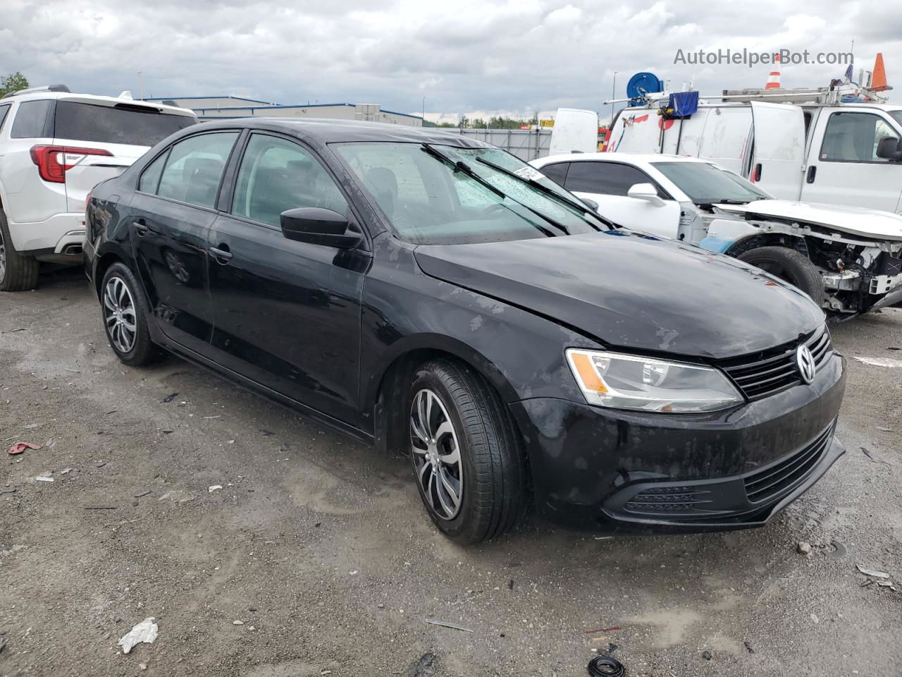 2014 Volkswagen Jetta Base Черный vin: 3VW2K7AJ1EM389994