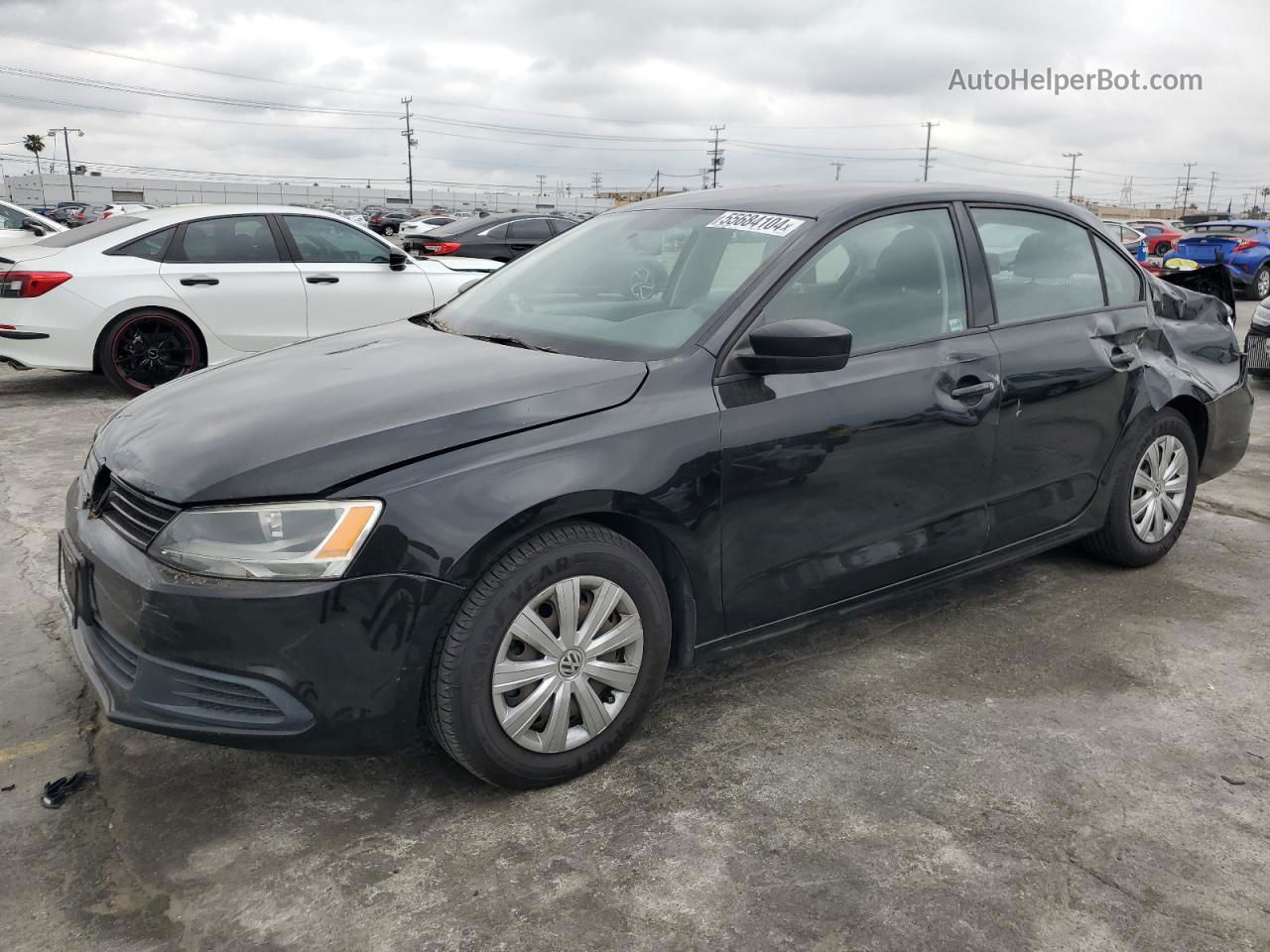 2014 Volkswagen Jetta Base Black vin: 3VW2K7AJ1EM444072