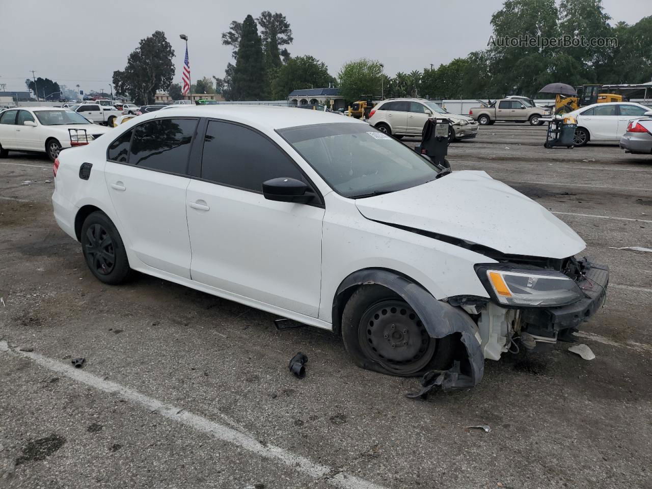 2015 Volkswagen Jetta Base White vin: 3VW2K7AJ1FM347228