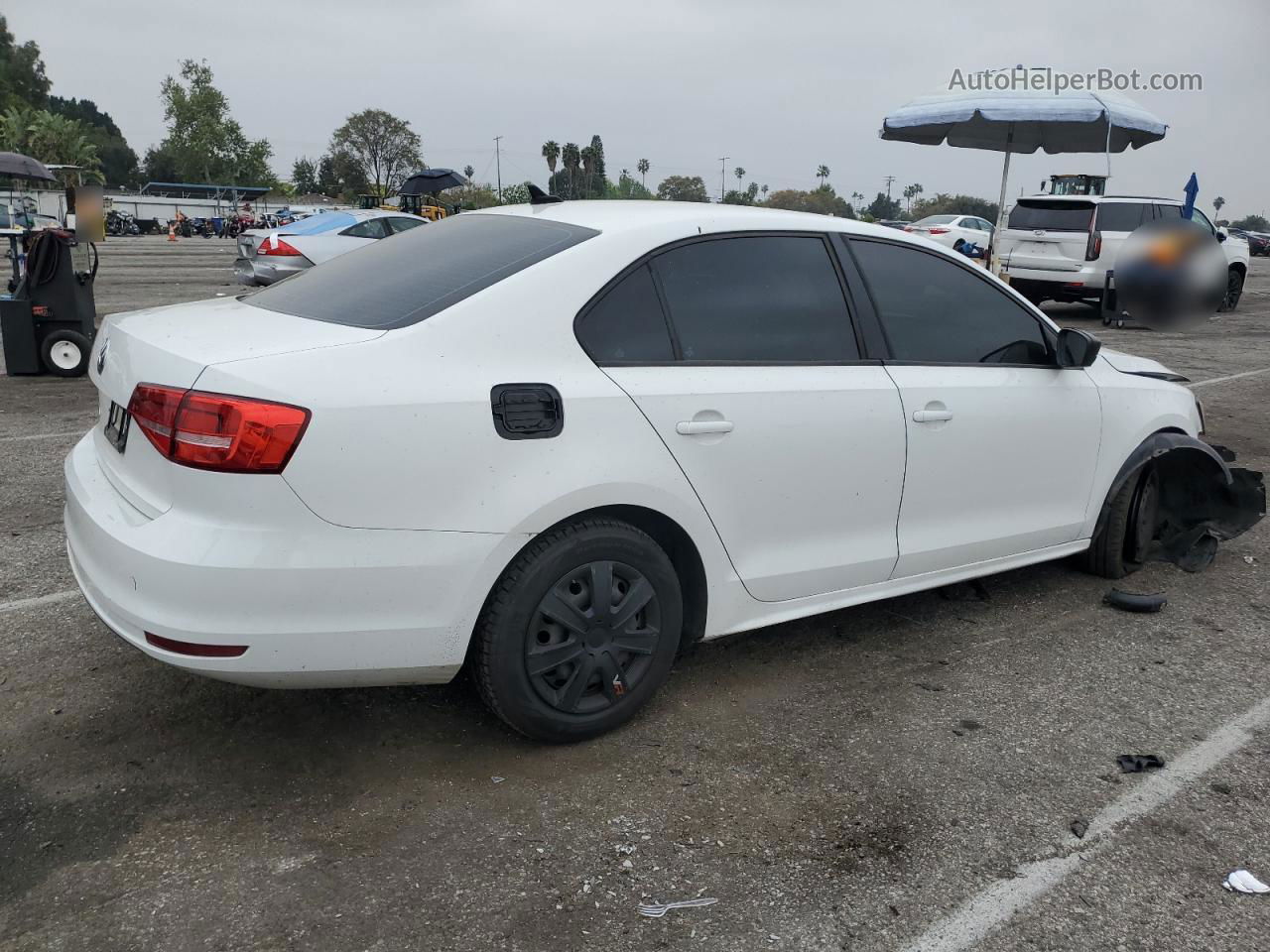 2015 Volkswagen Jetta Base White vin: 3VW2K7AJ1FM347228