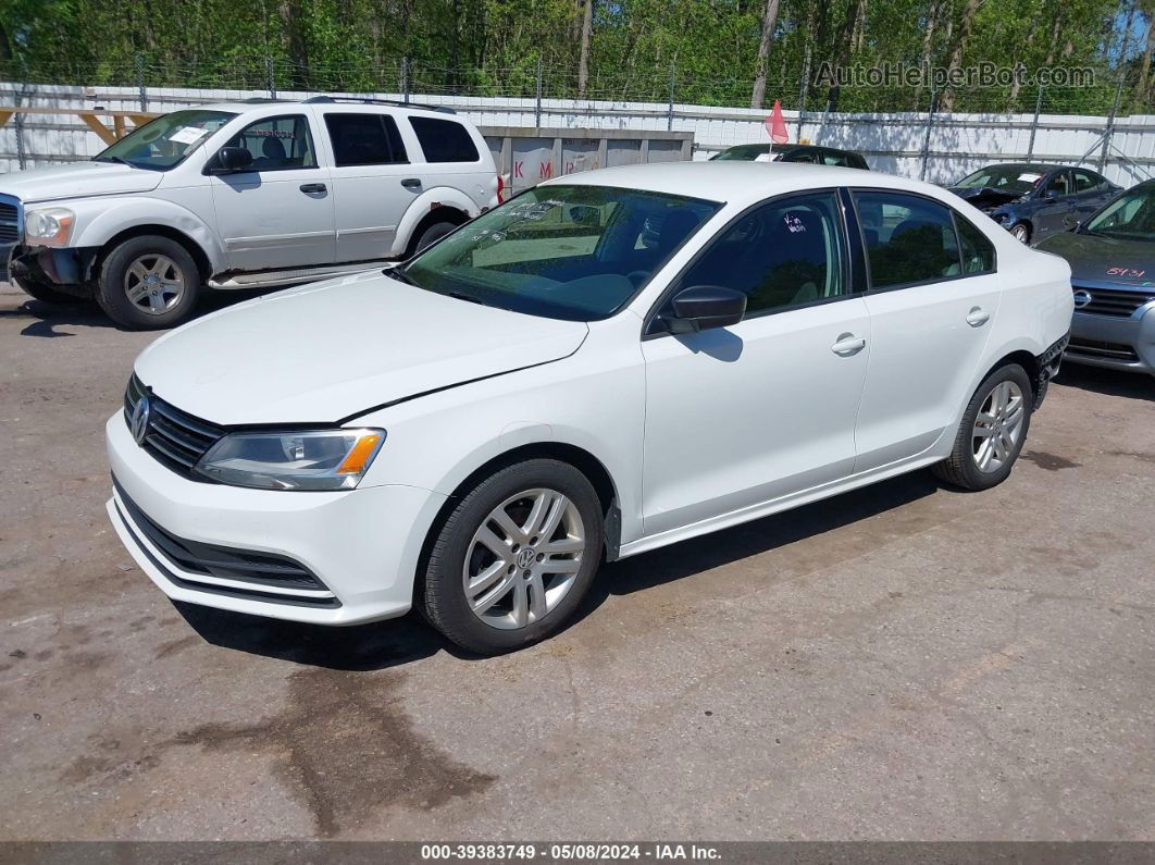 2015 Volkswagen Jetta 2.0l S Белый vin: 3VW2K7AJ1FM350503