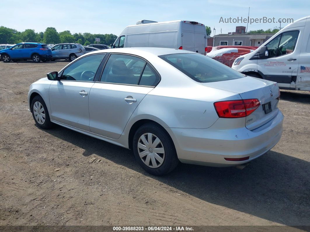 2015 Volkswagen Jetta 2.0l S Silver vin: 3VW2K7AJ1FM418069