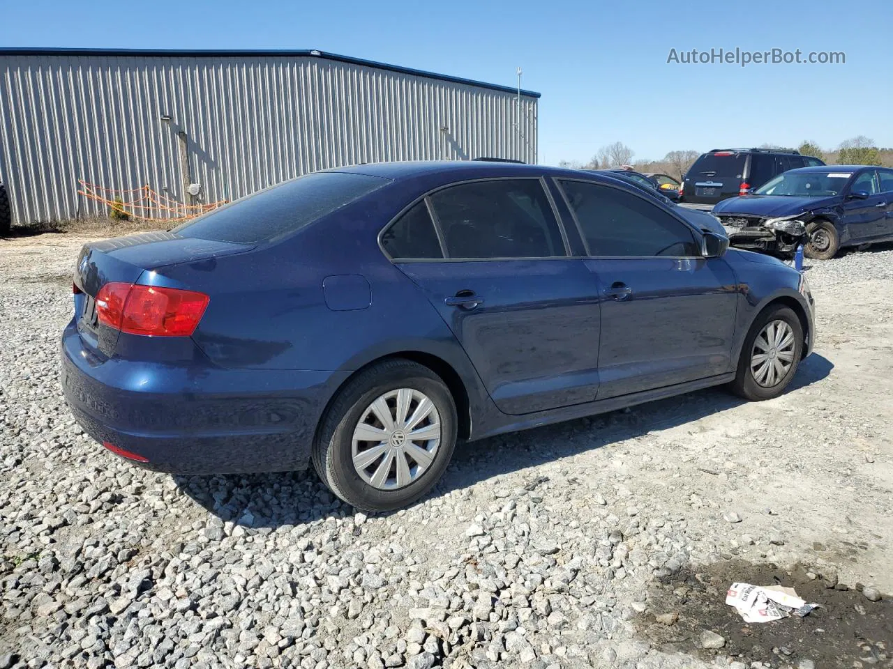 2012 Volkswagen Jetta Base Blue vin: 3VW2K7AJ2CM304285