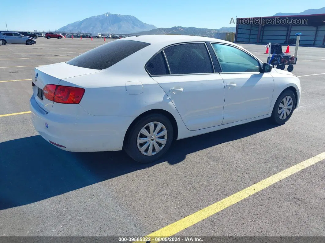 2013 Volkswagen Jetta 2.0l S White vin: 3VW2K7AJ2DM399710