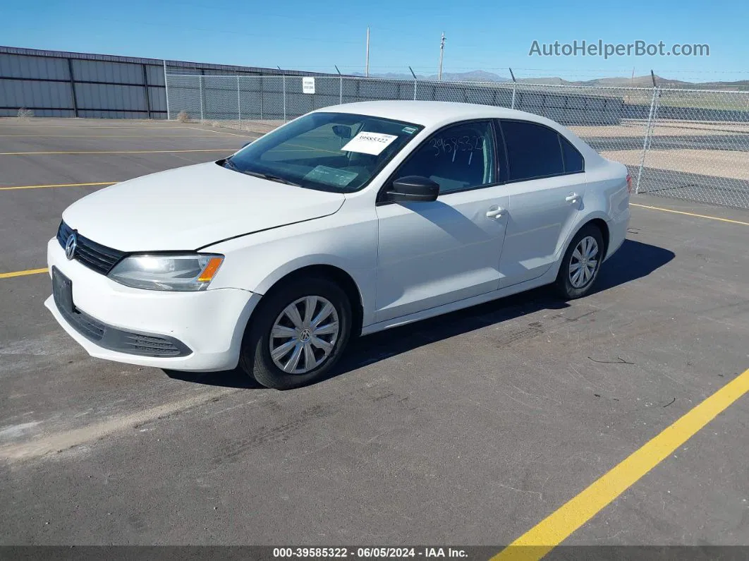 2013 Volkswagen Jetta 2.0l S White vin: 3VW2K7AJ2DM399710