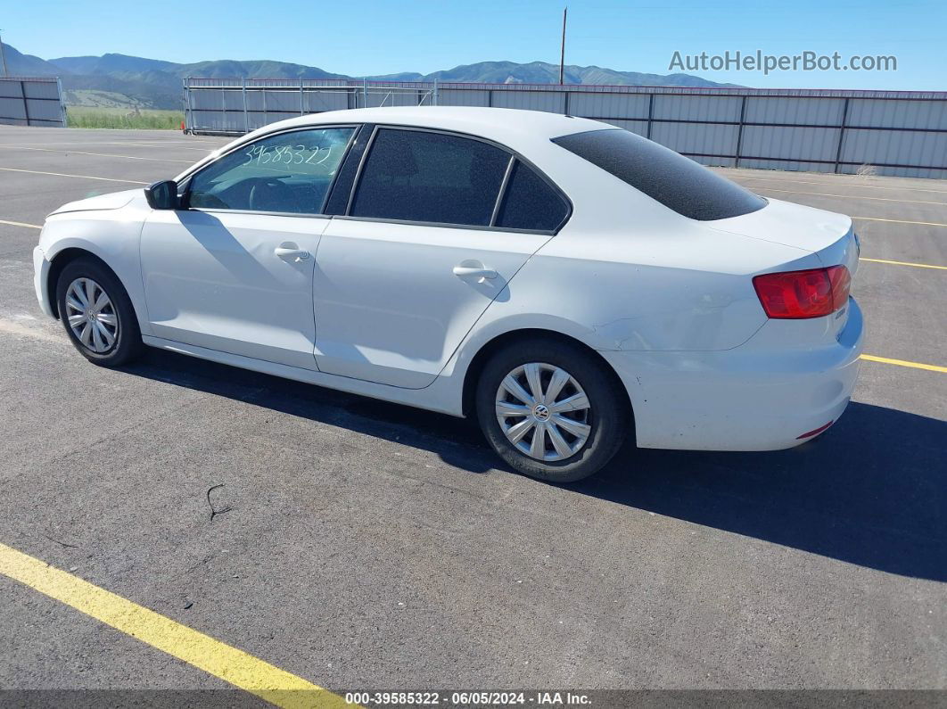 2013 Volkswagen Jetta 2.0l S White vin: 3VW2K7AJ2DM399710