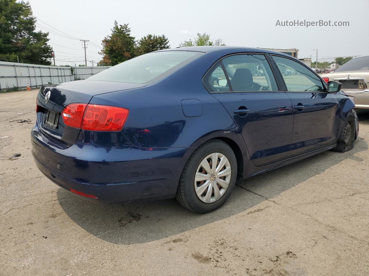 2014 Volkswagen Jetta Base Blue vin: 3VW2K7AJ2EM395755