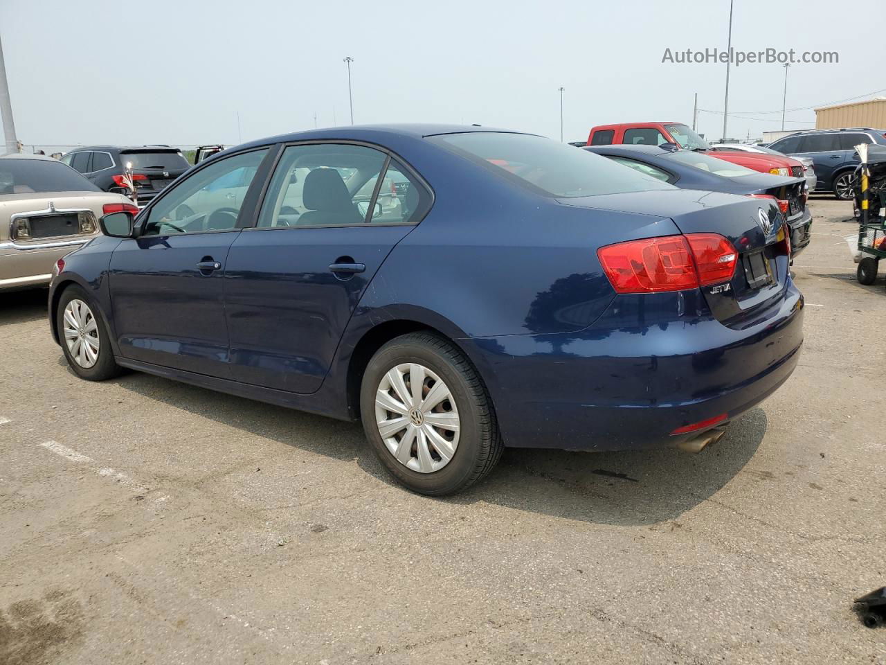 2014 Volkswagen Jetta Base Blue vin: 3VW2K7AJ2EM395755