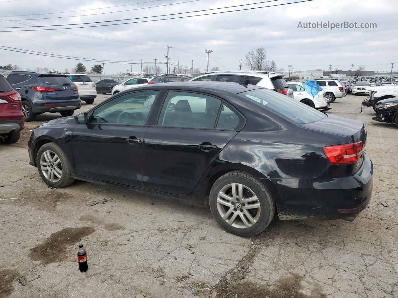 2015 Volkswagen Jetta Base Black vin: 3VW2K7AJ2FM241225