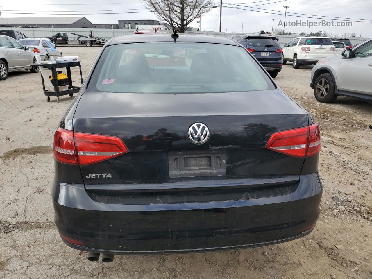 2015 Volkswagen Jetta Base Black vin: 3VW2K7AJ2FM241225