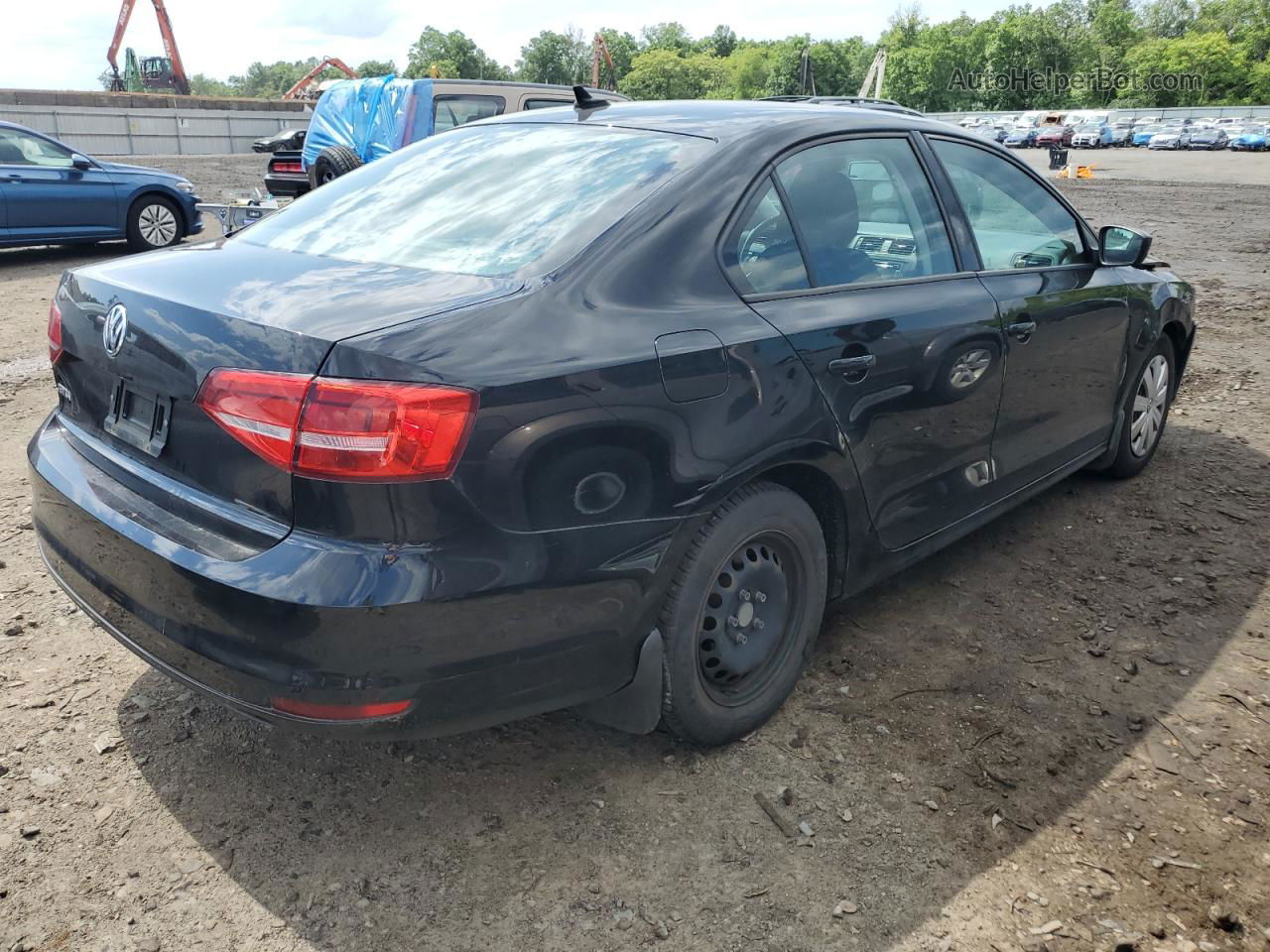 2015 Volkswagen Jetta Base Черный vin: 3VW2K7AJ2FM319258