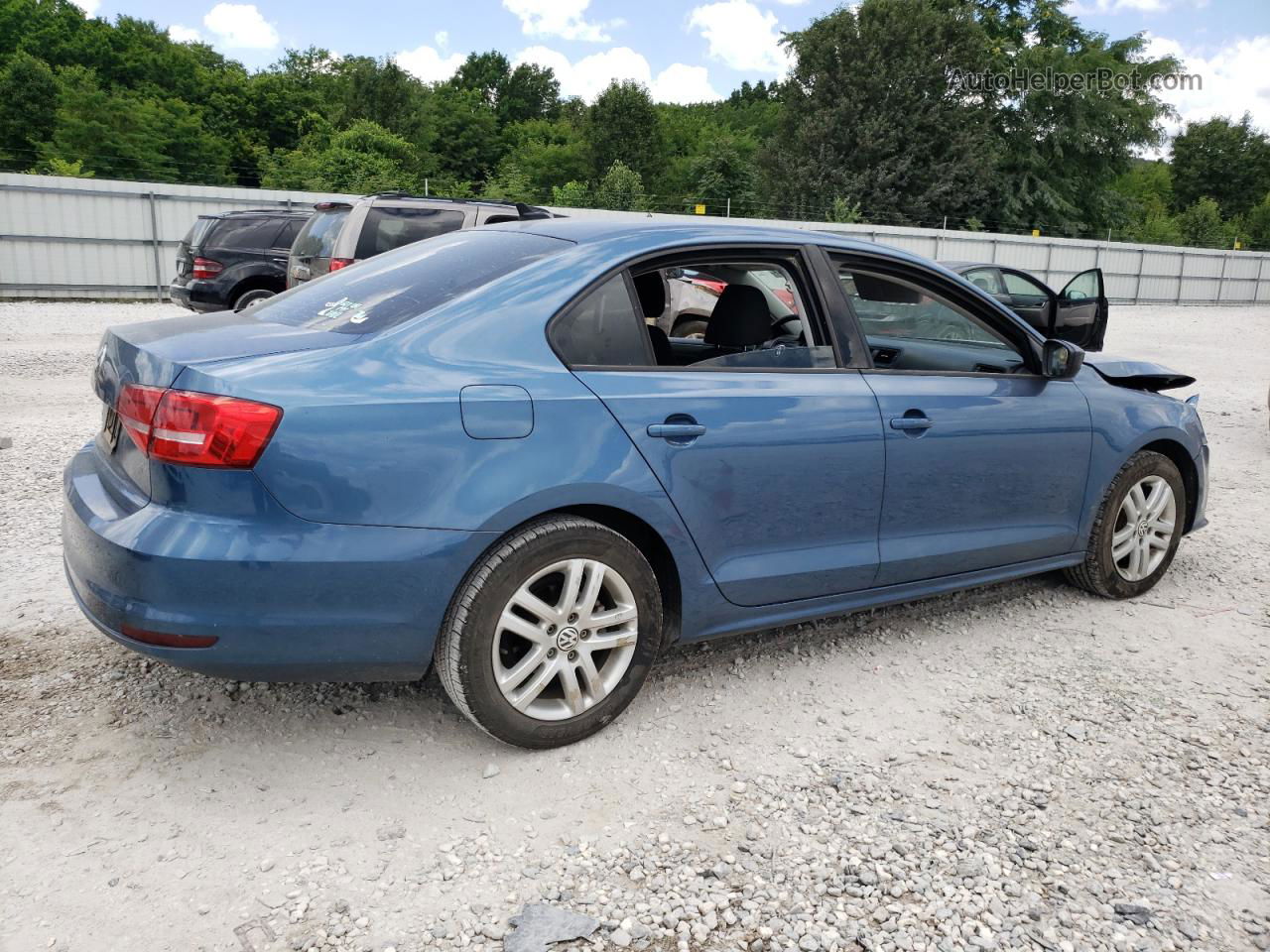 2015 Volkswagen Jetta Base Blue vin: 3VW2K7AJ2FM350512