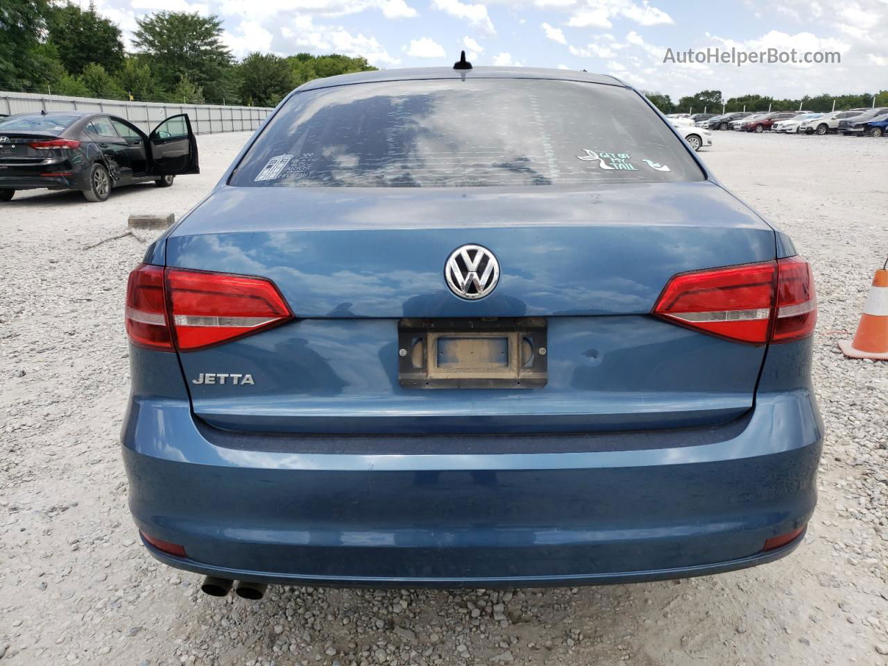 2015 Volkswagen Jetta Base Blue vin: 3VW2K7AJ2FM350512