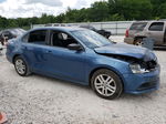 2015 Volkswagen Jetta Base Blue vin: 3VW2K7AJ2FM350512