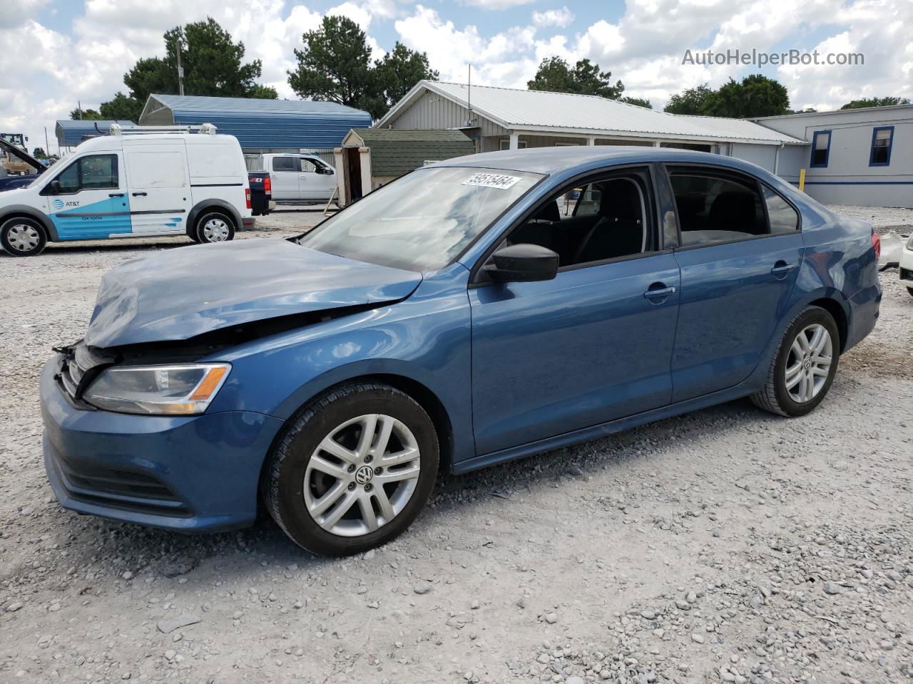 2015 Volkswagen Jetta Base Blue vin: 3VW2K7AJ2FM350512