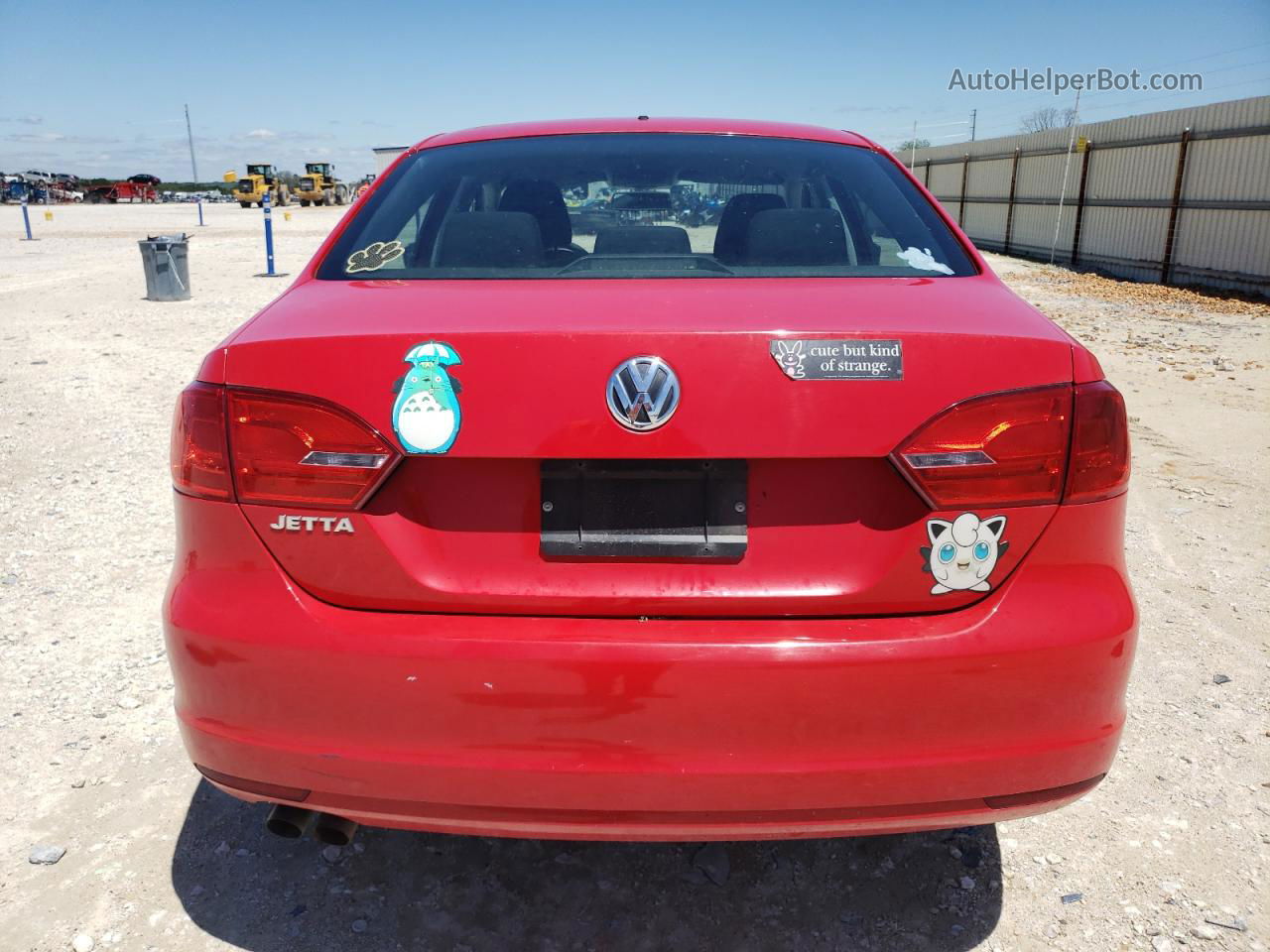 2011 Volkswagen Jetta Base Red vin: 3VW2K7AJ3BM111691