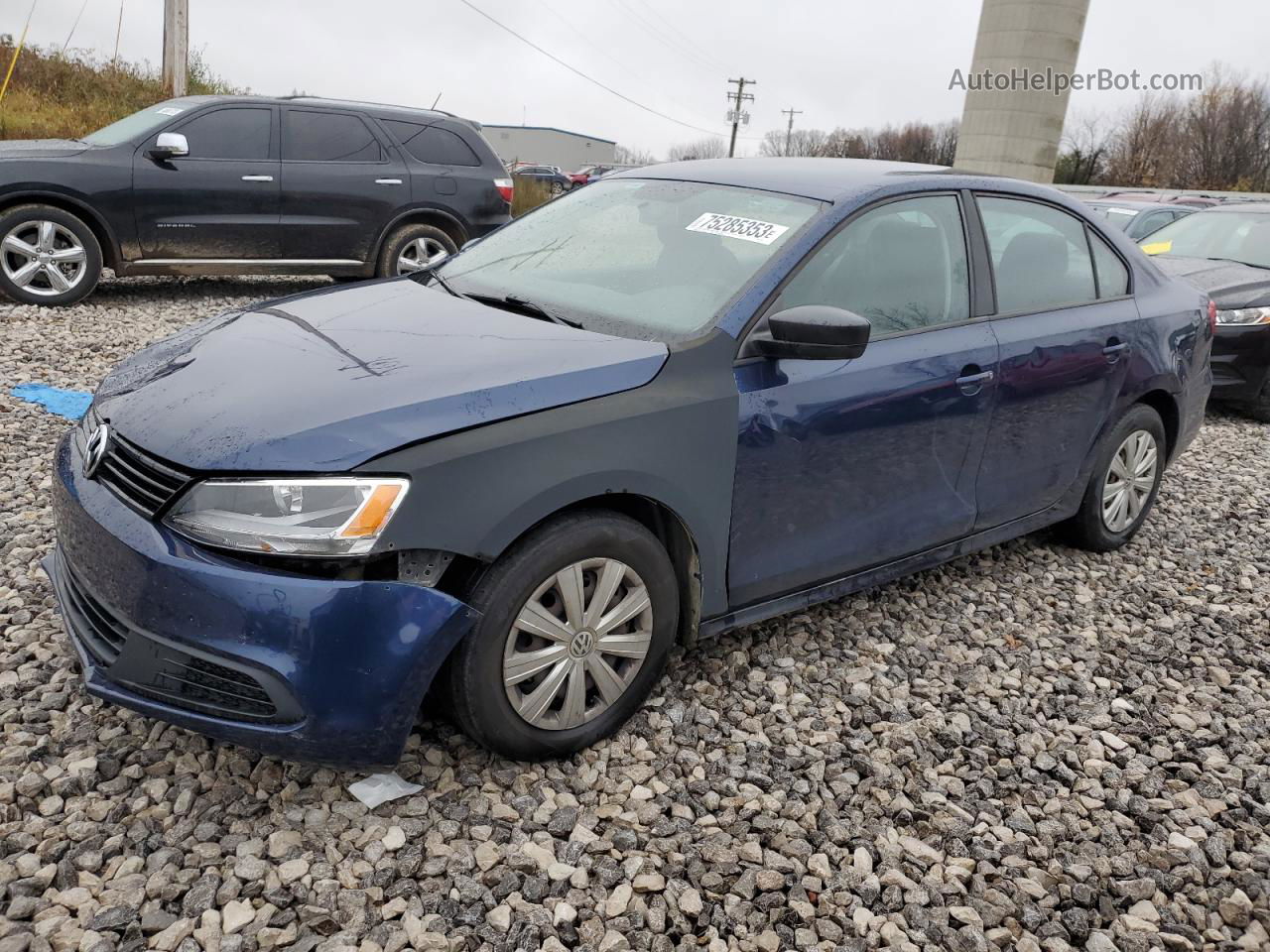 2012 Volkswagen Jetta Base Blue vin: 3VW2K7AJ3CM303761