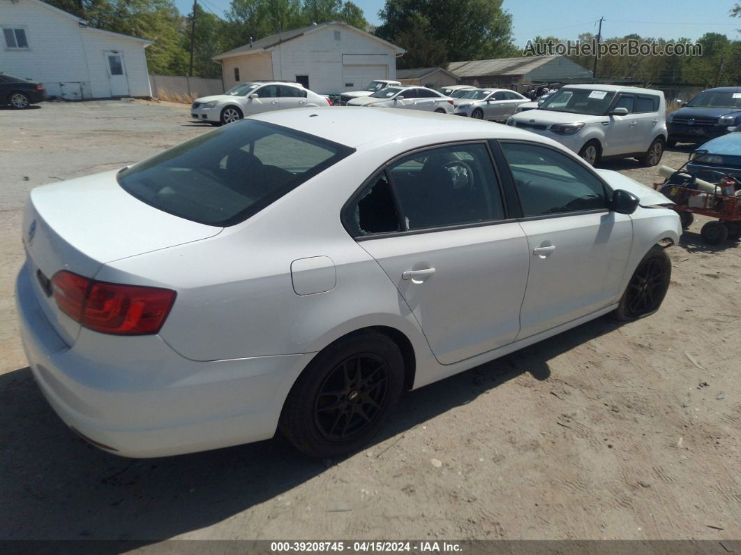 2012 Volkswagen Jetta 2.0l S White vin: 3VW2K7AJ3CM414357