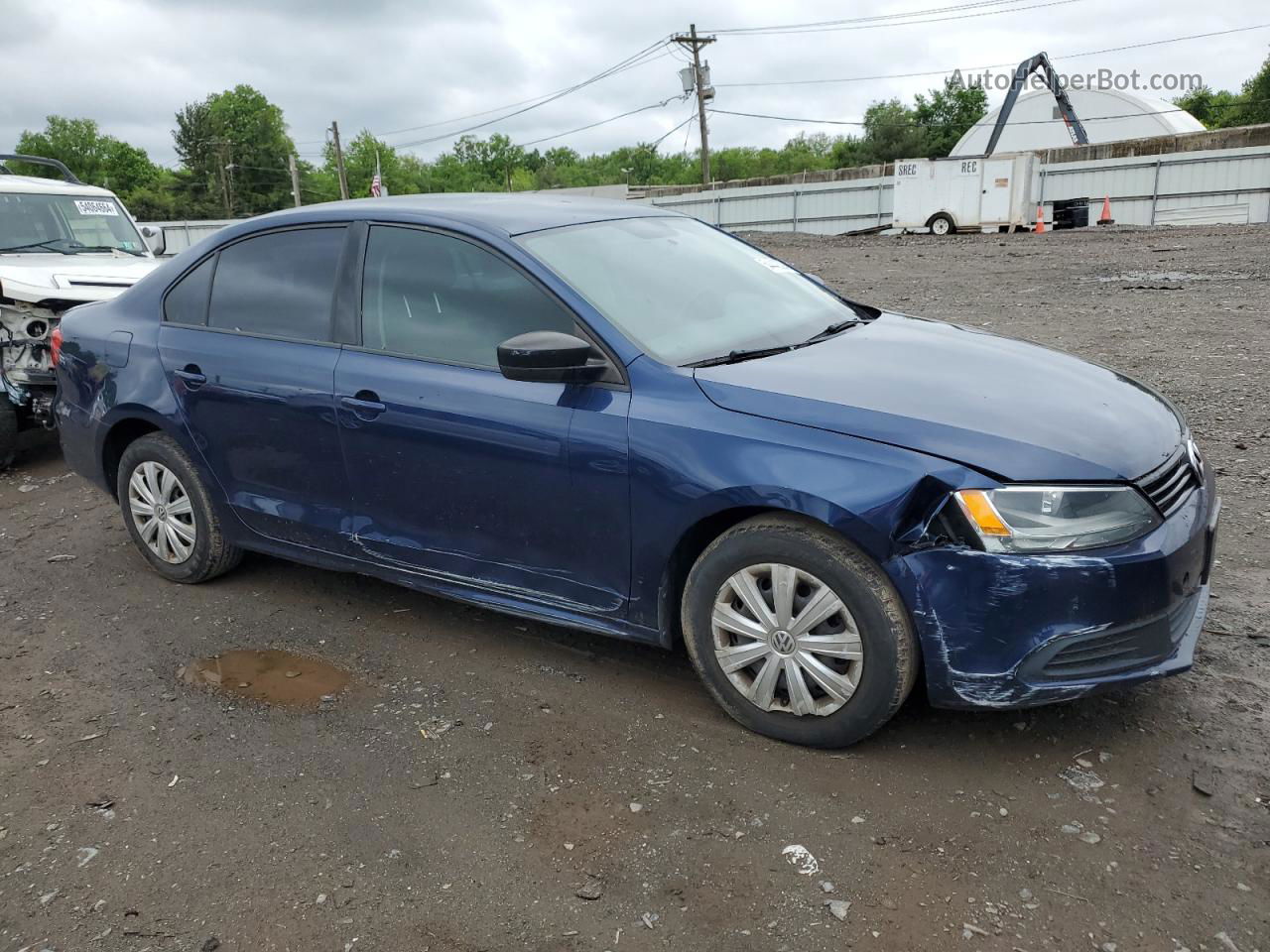 2013 Volkswagen Jetta Base Blue vin: 3VW2K7AJ3DM279687