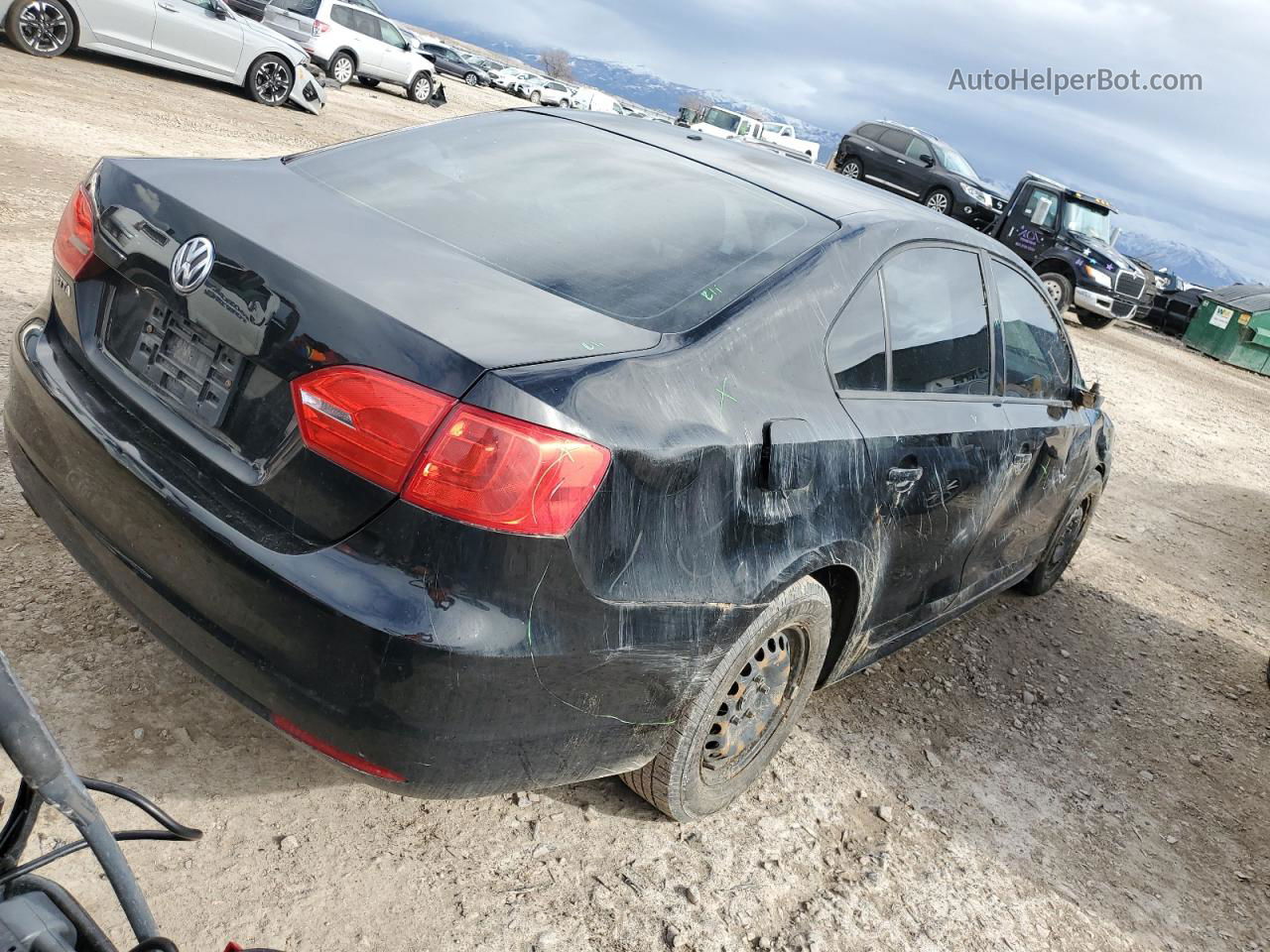 2013 Volkswagen Jetta Base Black vin: 3VW2K7AJ3DM282069