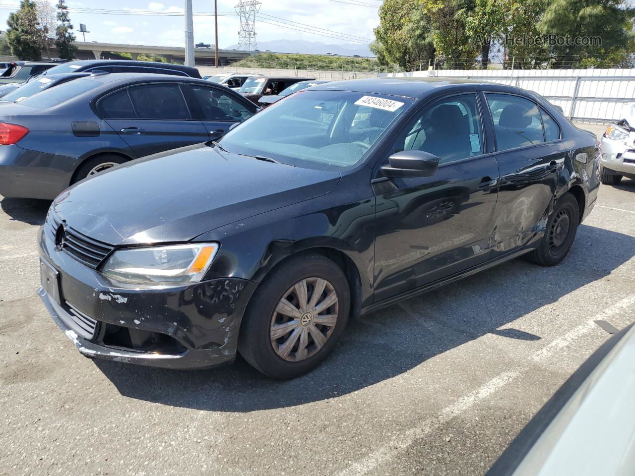 2013 Volkswagen Jetta Base Black vin: 3VW2K7AJ3DM404929