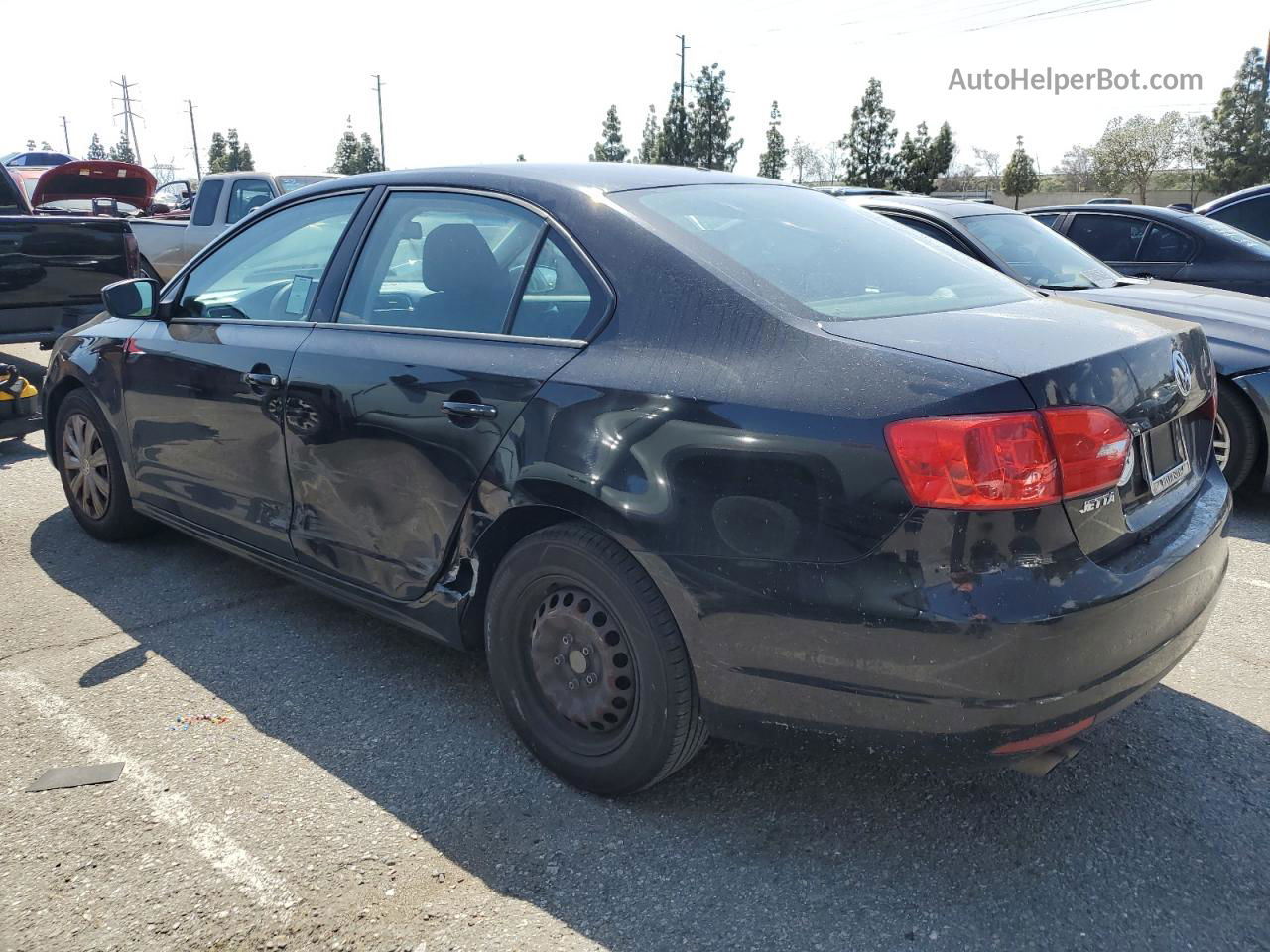 2013 Volkswagen Jetta Base Black vin: 3VW2K7AJ3DM404929