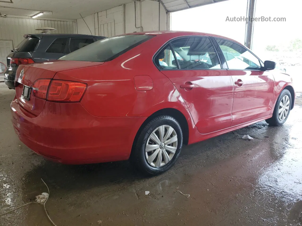 2014 Volkswagen Jetta Base Red vin: 3VW2K7AJ3EM256654