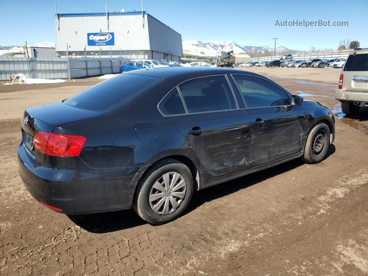 2014 Volkswagen Jetta Base Black vin: 3VW2K7AJ3EM313306