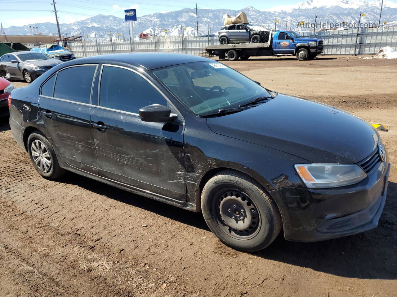 2014 Volkswagen Jetta Base Black vin: 3VW2K7AJ3EM313306