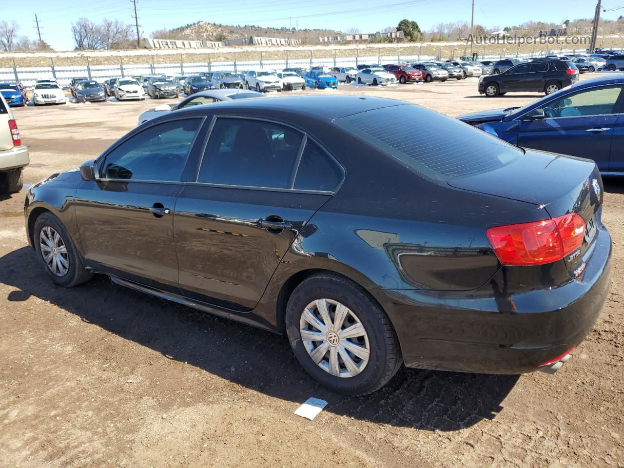 2014 Volkswagen Jetta Base Black vin: 3VW2K7AJ3EM313306