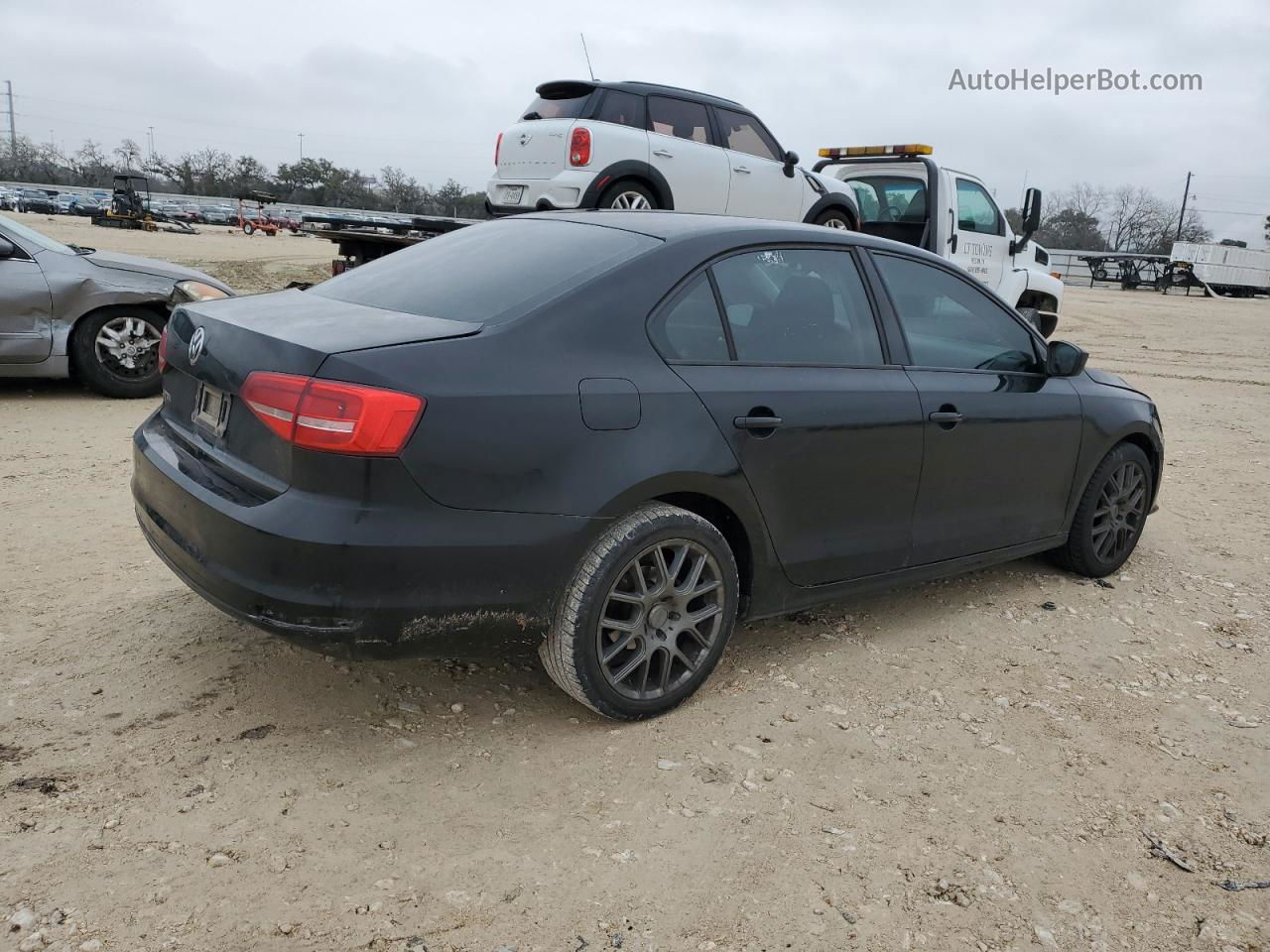 2015 Volkswagen Jetta Base Black vin: 3VW2K7AJ3FM246188