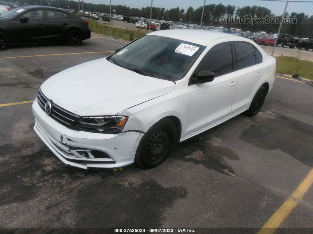 2015 Volkswagen Jetta Sedan 2.0l S Белый vin: 3VW2K7AJ3FM346596