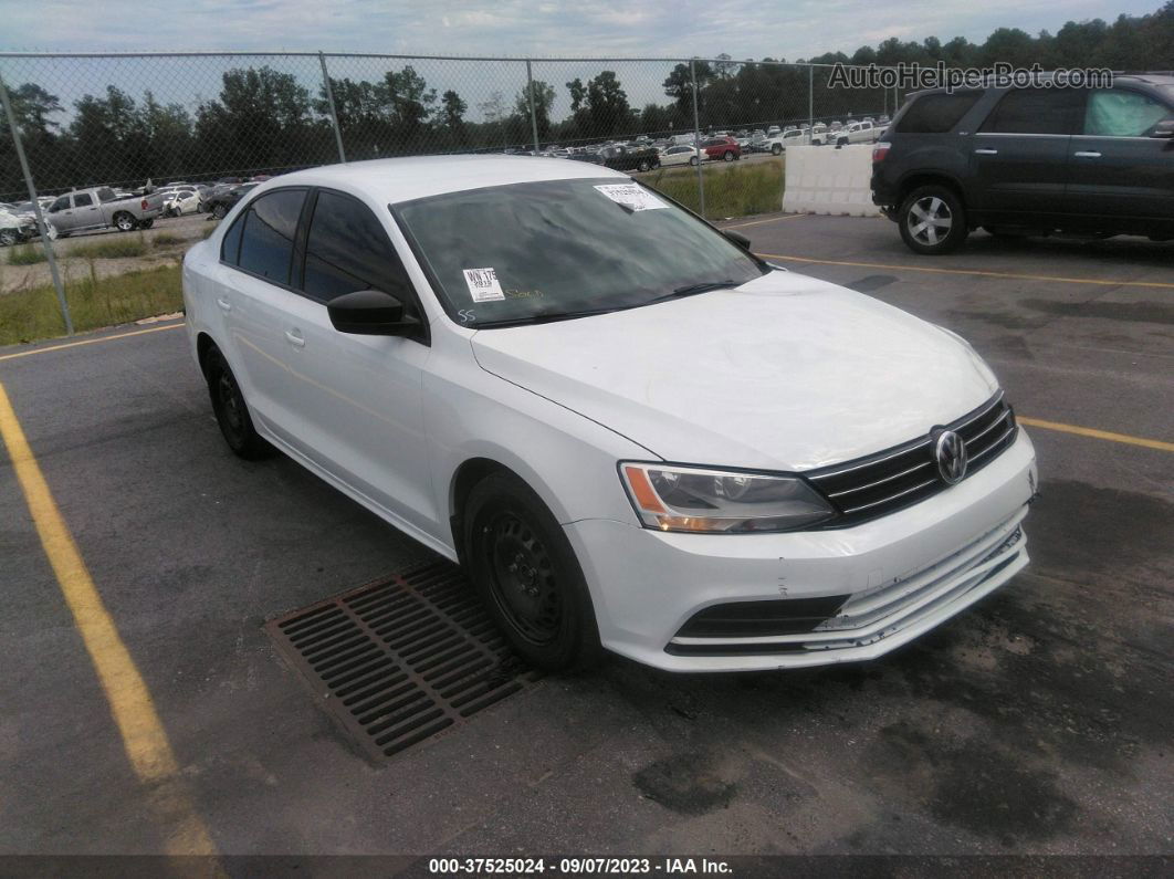 2015 Volkswagen Jetta Sedan 2.0l S White vin: 3VW2K7AJ3FM346596