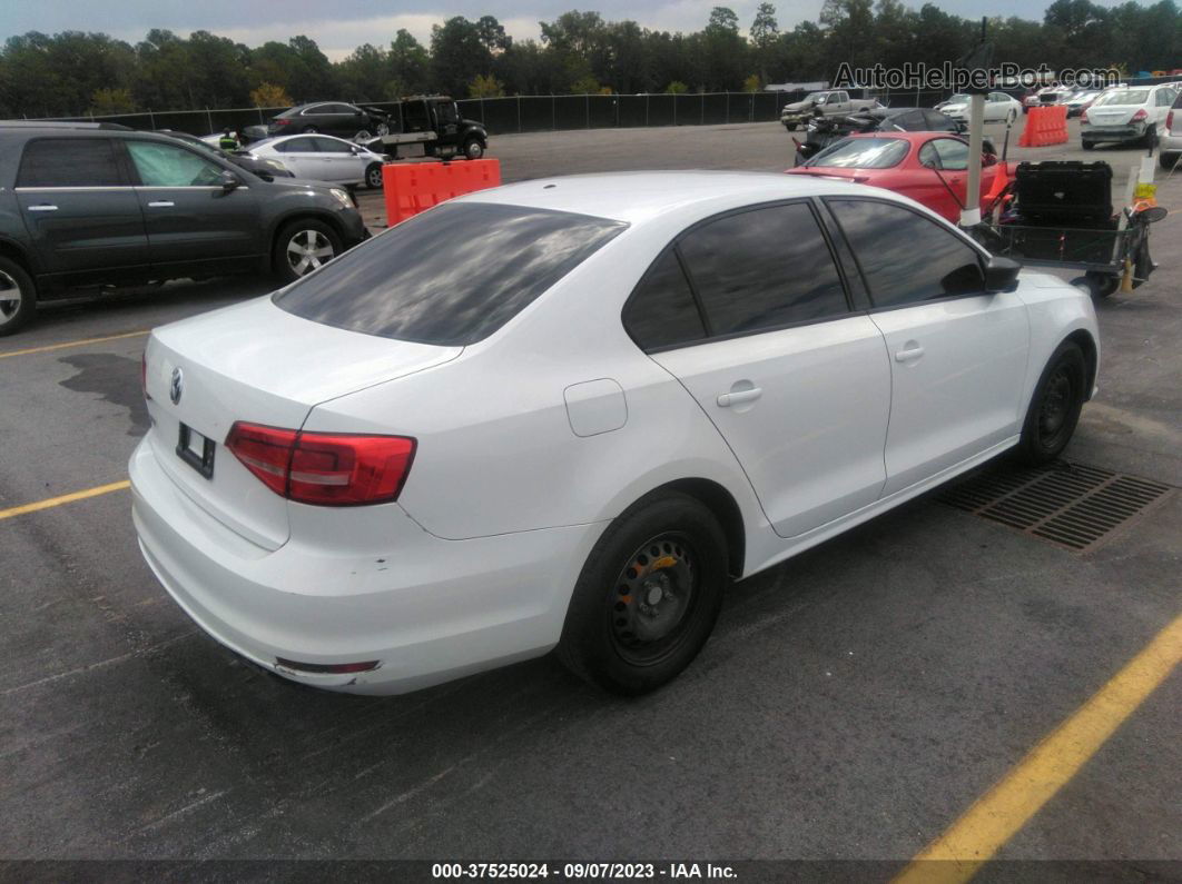 2015 Volkswagen Jetta Sedan 2.0l S White vin: 3VW2K7AJ3FM346596