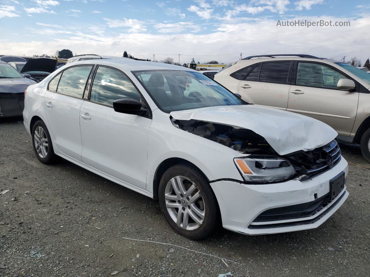 2015 Volkswagen Jetta Base White vin: 3VW2K7AJ3FM354553