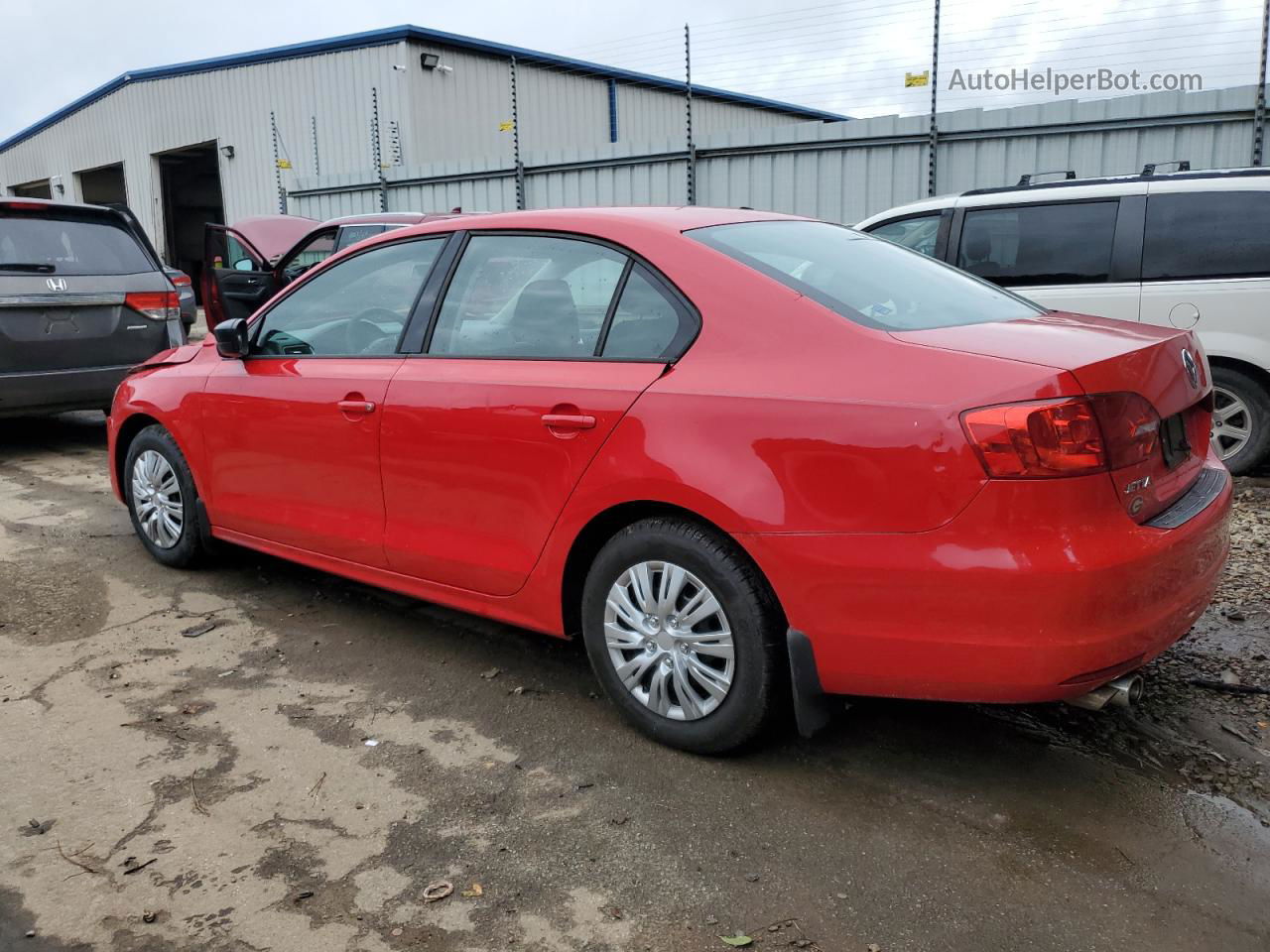 2013 Volkswagen Jetta Base Red vin: 3VW2K7AJ4DM260601