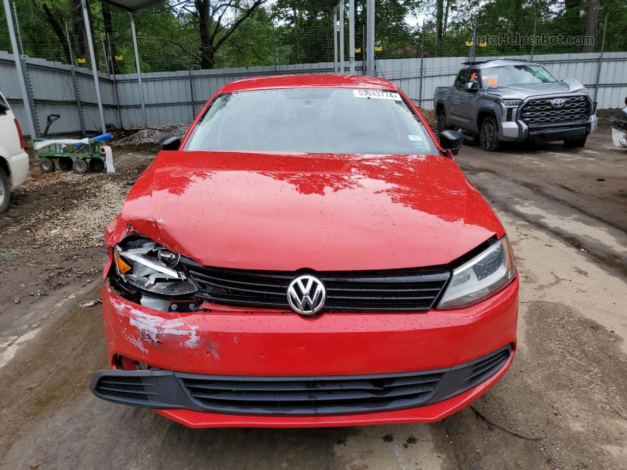 2013 Volkswagen Jetta Base Red vin: 3VW2K7AJ4DM260601