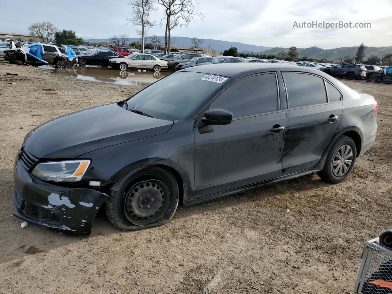 2014 Volkswagen Jetta Base Черный vin: 3VW2K7AJ4EM327831