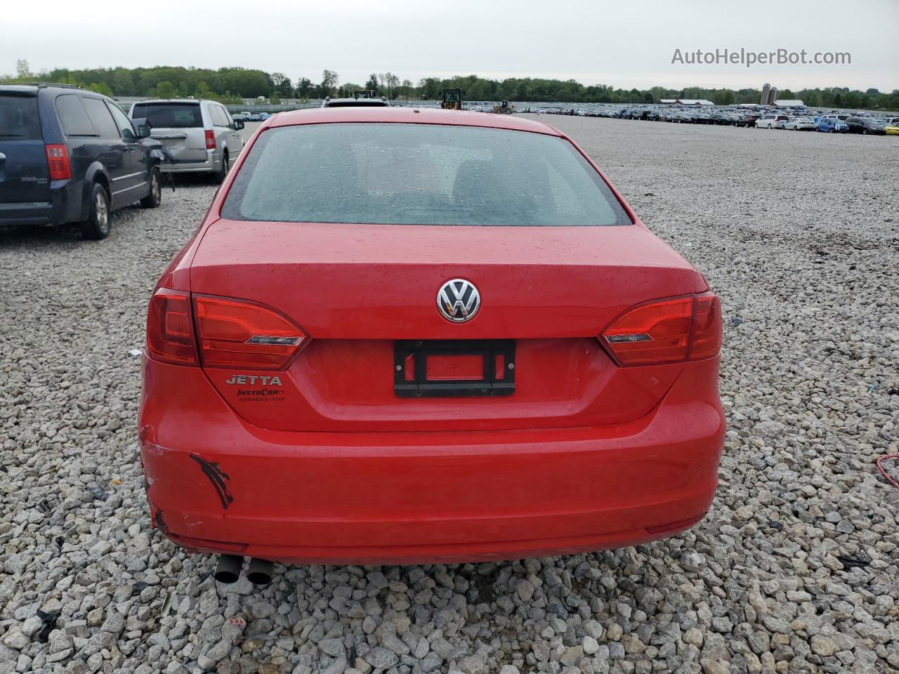 2014 Volkswagen Jetta Base Red vin: 3VW2K7AJ4EM438024