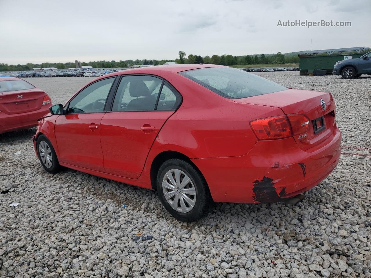 2014 Volkswagen Jetta Base Red vin: 3VW2K7AJ4EM438024