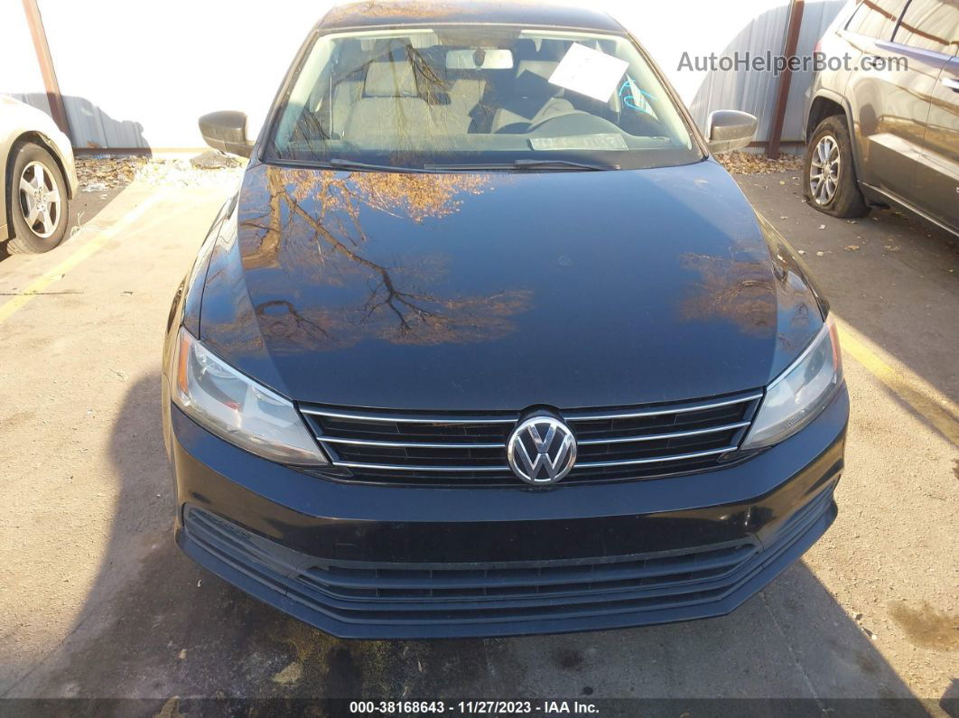 2015 Volkswagen Jetta 2.0l S Black vin: 3VW2K7AJ4FM231425