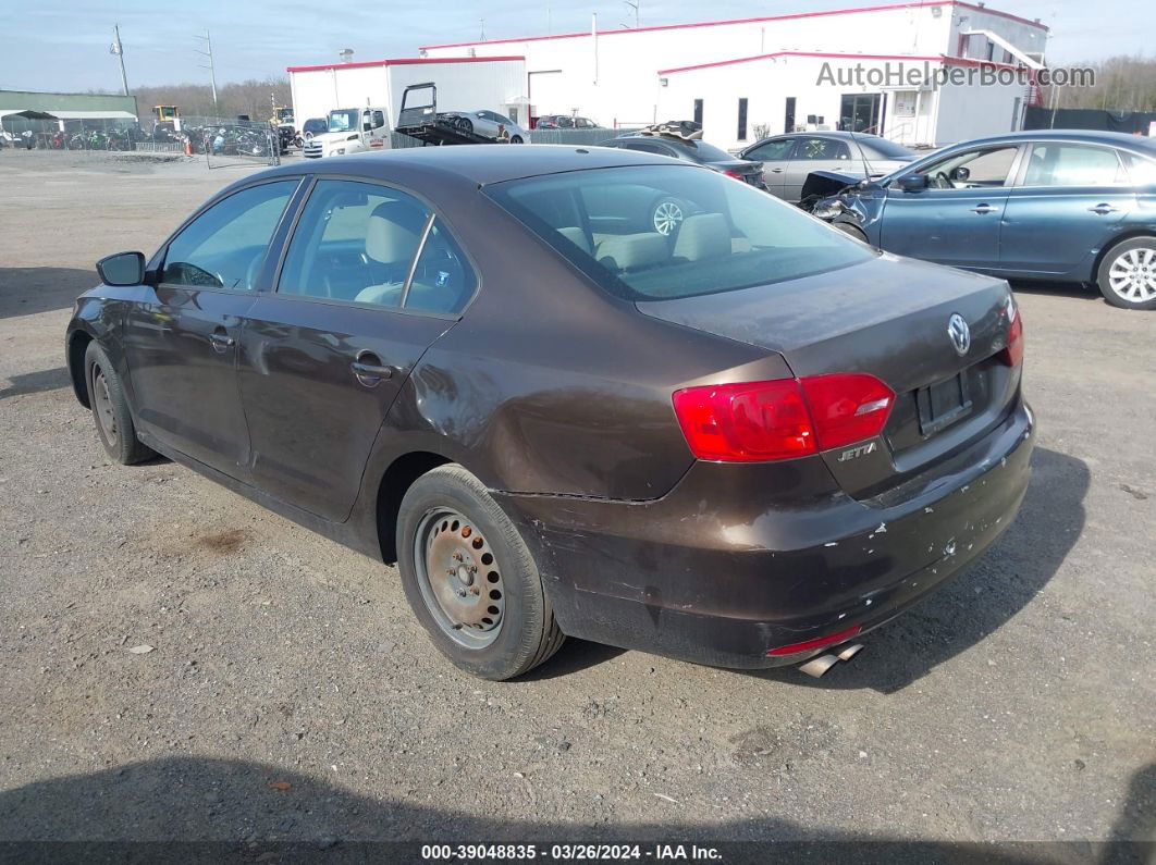 2011 Volkswagen Jetta 2.0l S Brown vin: 3VW2K7AJ5BM327686