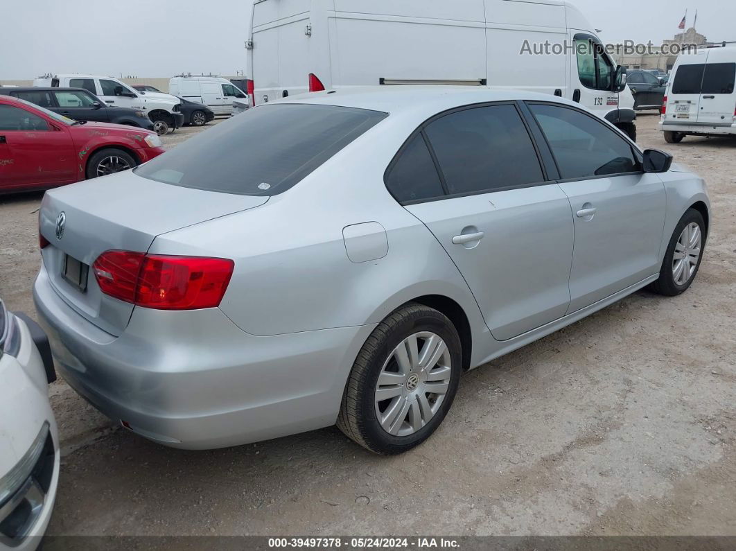 2012 Volkswagen Jetta 2.0l S Silver vin: 3VW2K7AJ5CM391826