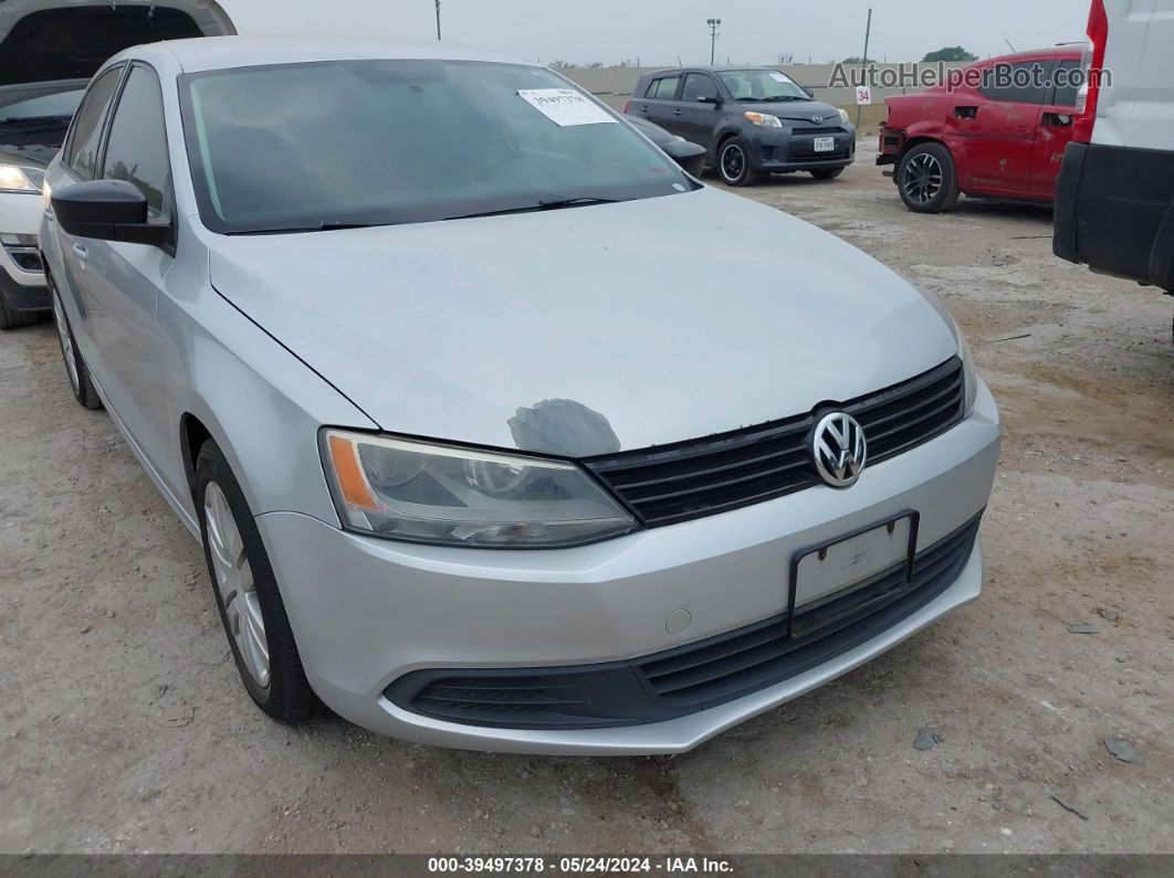 2012 Volkswagen Jetta 2.0l S Silver vin: 3VW2K7AJ5CM391826