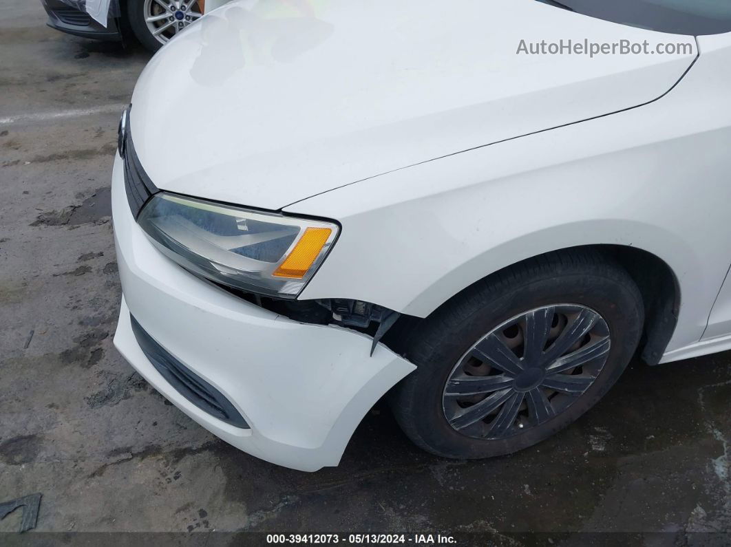 2012 Volkswagen Jetta 2.0l S White vin: 3VW2K7AJ5CM405370