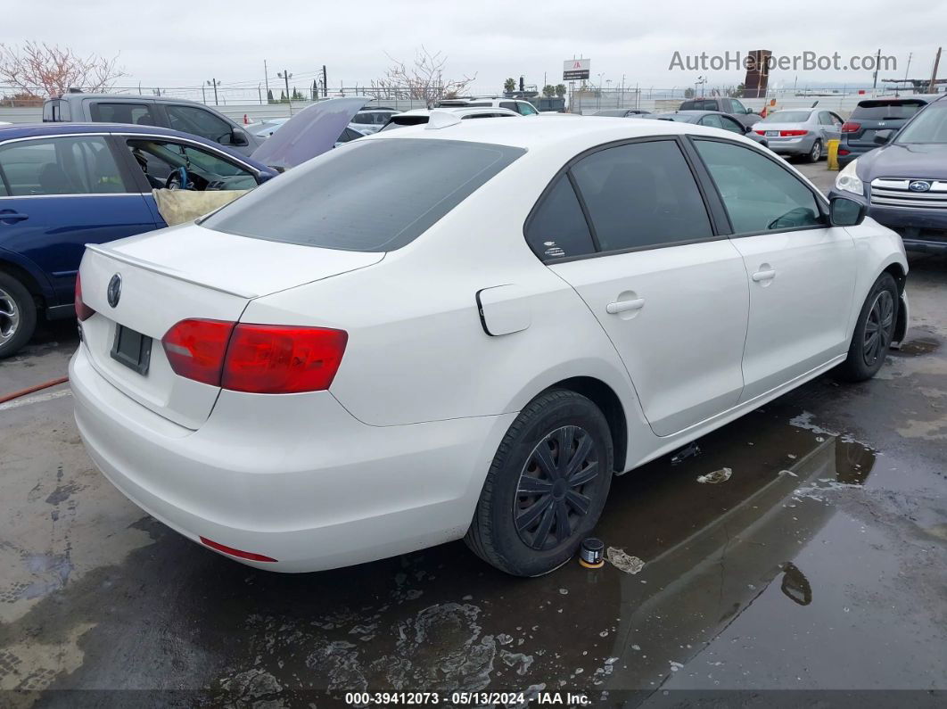 2012 Volkswagen Jetta 2.0l S White vin: 3VW2K7AJ5CM405370