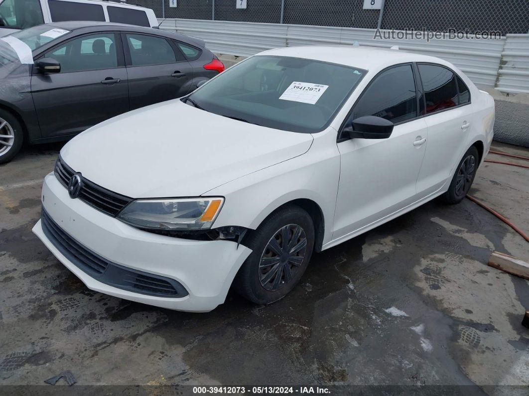 2012 Volkswagen Jetta 2.0l S White vin: 3VW2K7AJ5CM405370