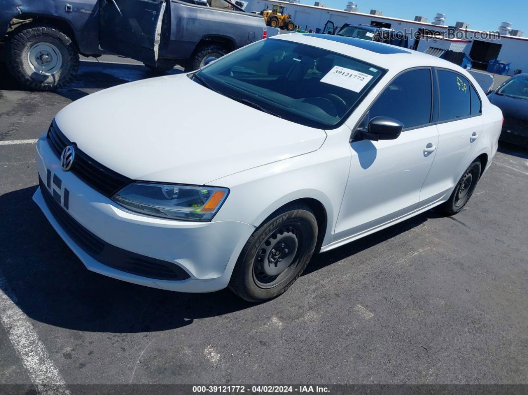 2012 Volkswagen Jetta 2.0l S White vin: 3VW2K7AJ5CM408107